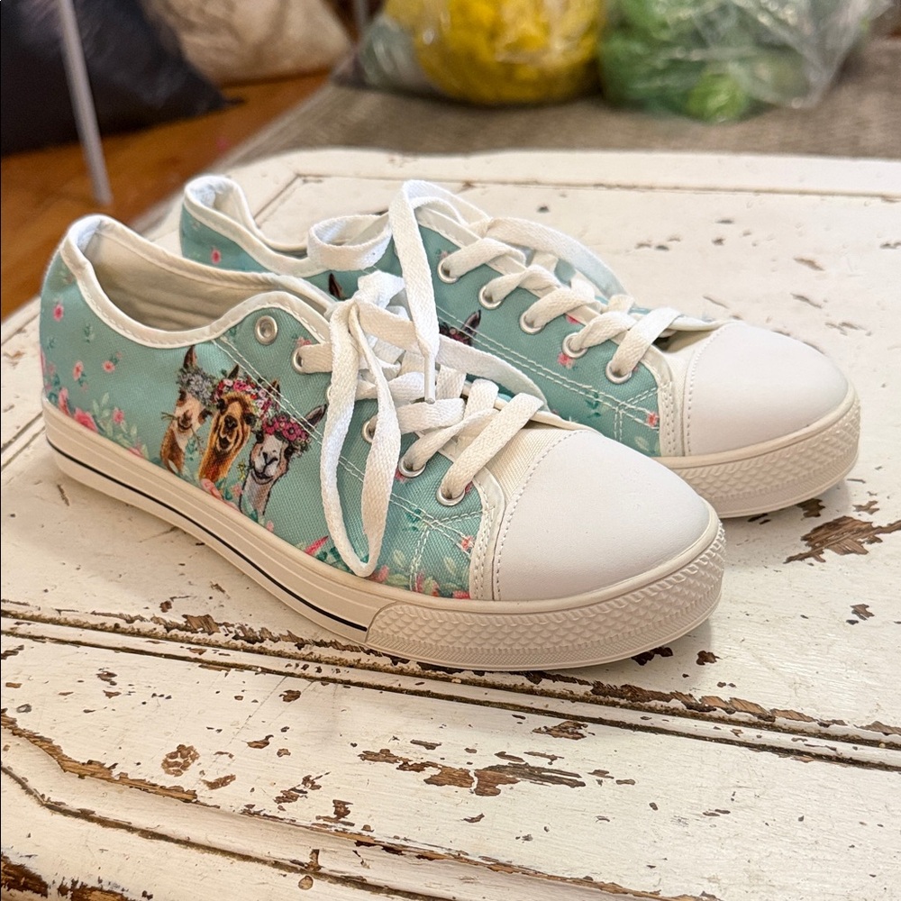 Floral Alpaca Print Sneakers